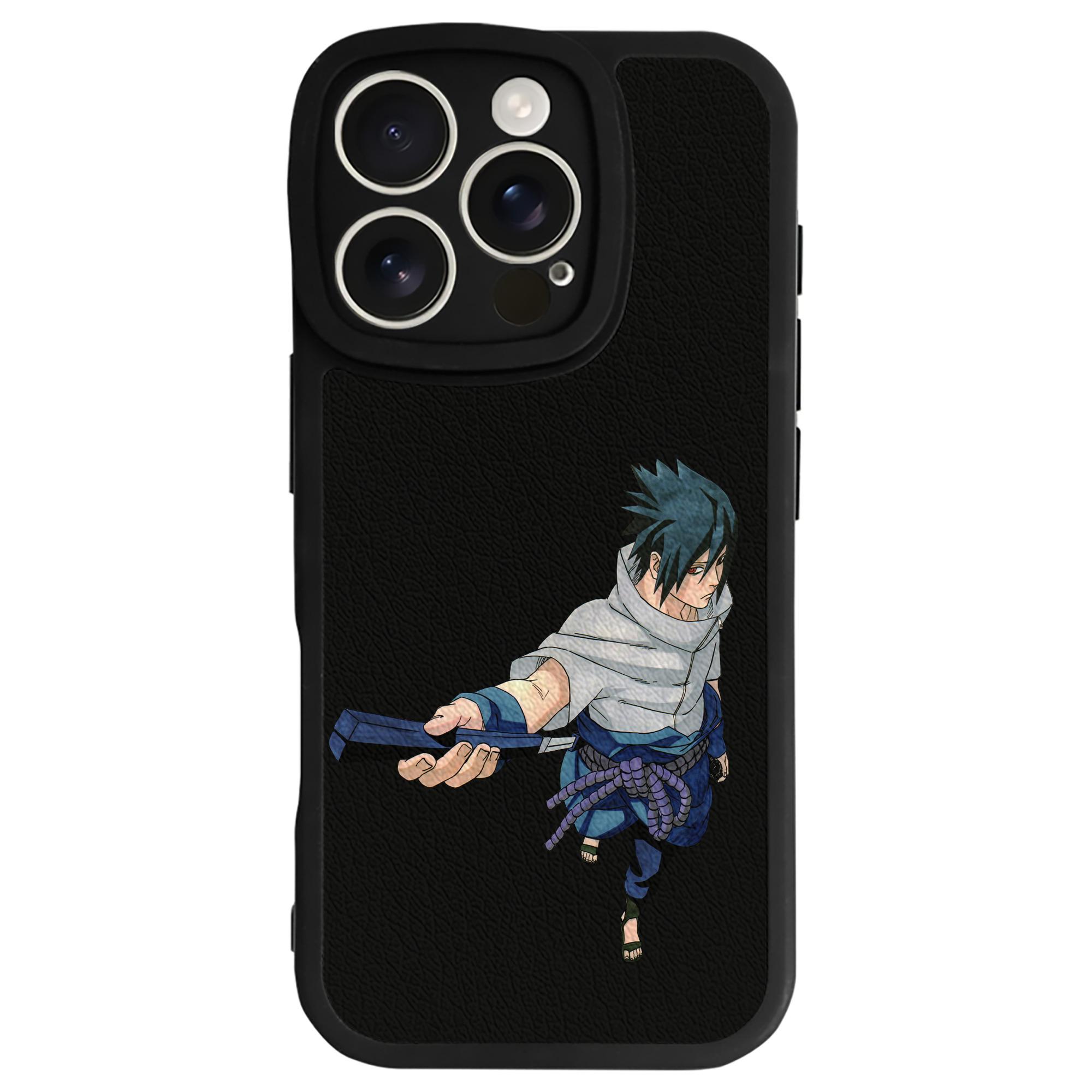 （画像用） NARUTO -ナルト- うちは サスケ Uchiha Sasuke 【iPhone 16シリーズ対応】シリコンスマホケース（レザー調） 材質：シリコン